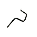 Glossy black metal mini-ape handlebars with curved high-rise design for motorcycle use.