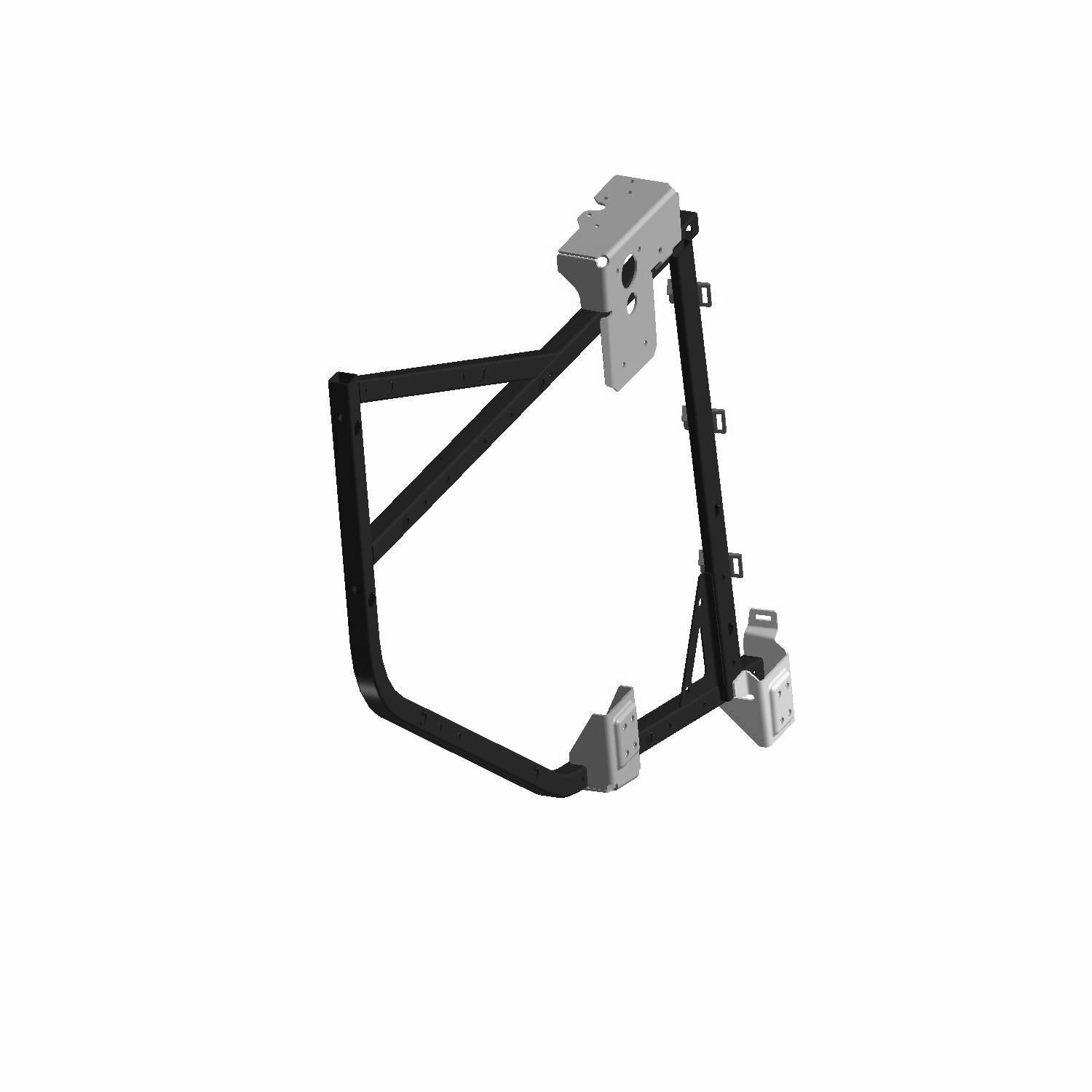 Black metal half door frame with mounting brackets for Polaris UTV, left side.