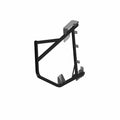 Black metal half door frame with angular support bars and mounting brackets for UTV side panel replacement.