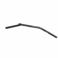 A black, slightly curved metal tube with angled bends and open ends, identified as the Handlebar Mid-Rise Black by Polaris for Indian motorcycle assembly, shown against a white background.