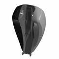 Black and gray fuel tank with a sleek, contoured design for Indian motorcycle models.
