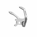 Black metal bracket mount with two elongated arms and mounting holes designed for left-hand side fitment on motorcycles.