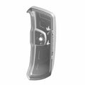 Left side motorcycle saddlebag lid in matte black with contoured edges and mounting holes.