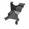 Black angular metal fuel tank shield with multiple mounting points designed for off-road vehicle protection.