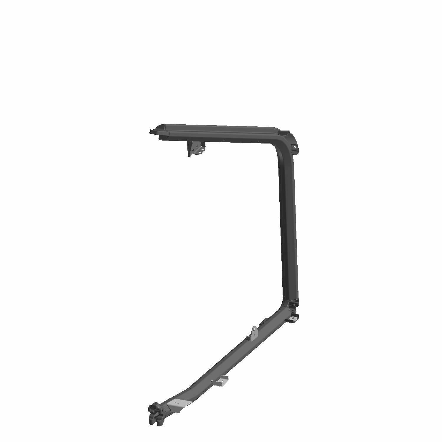 Black metal cab frame section for front right side with mounting points for Polaris UTV.