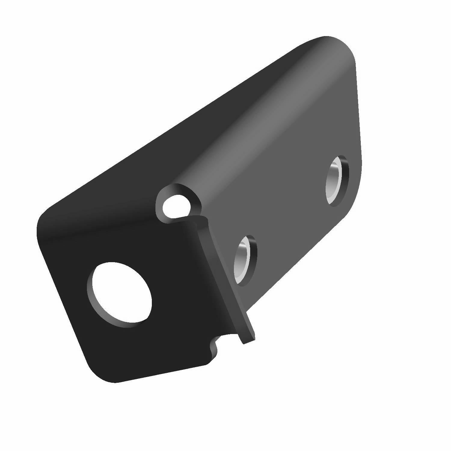 Matte black right-side bumper bracket with three mounting holes for Polaris Ranger XD 1500 models.