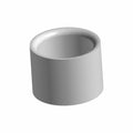 Matte black cylindrical rear lower A-arm left bushing with smooth surface and hollow center.