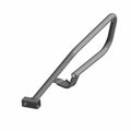 Black tubular metal bolster net frame with angled support and mounting bracket.