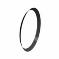 Black slim metal tailgate support bracket with a curved, elongated oval shape.