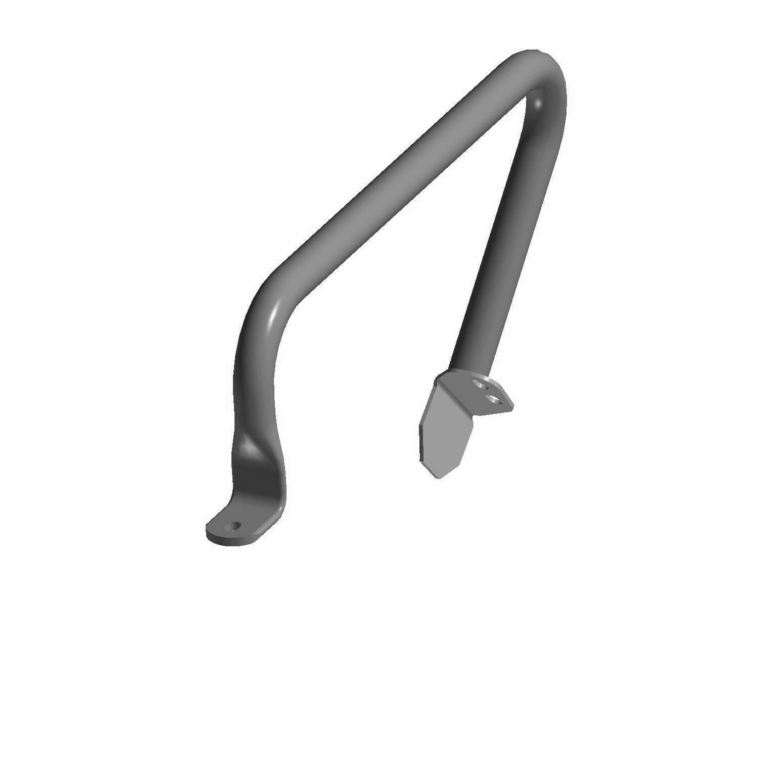 Gray metal bolster bar with mounting brackets for front left side of UTV.