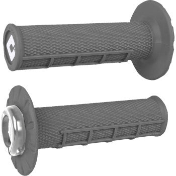ATV Half Waffle v2.1 Lock-On Grips MX Graphite Silver by Odi