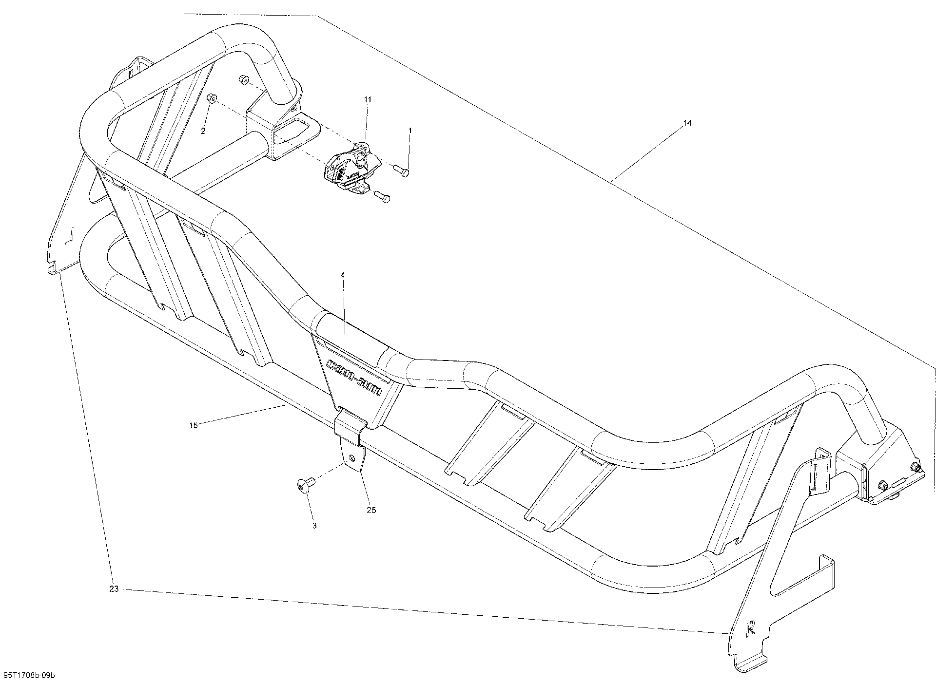 An Image of a Genuine Can-Am Parts Schematic Diagram showing the schematic - FARMER CARGO EXTENDER