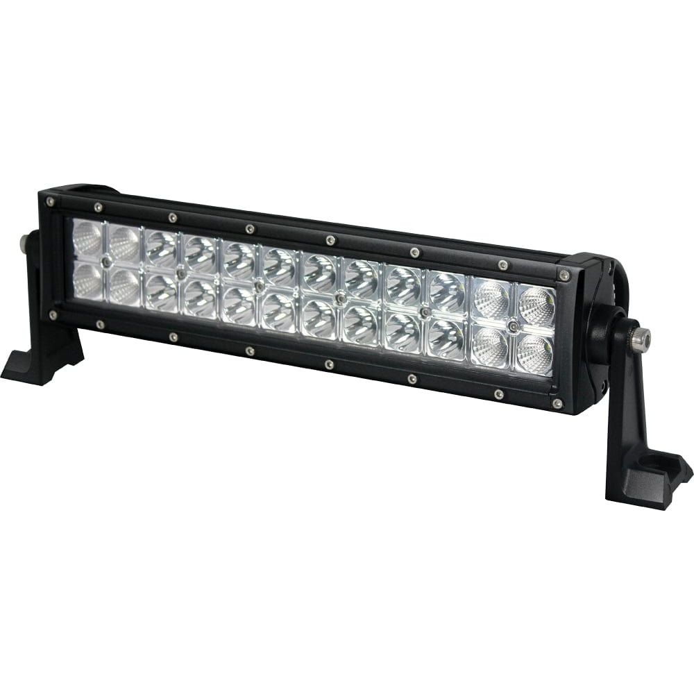 The Led Light Bar 13.5 by Open Trail features a black metal waterproof housing with multiple LEDs and two adjustable brackets, making it ideal for vehicles, offroad driving, or outdoor lighting.