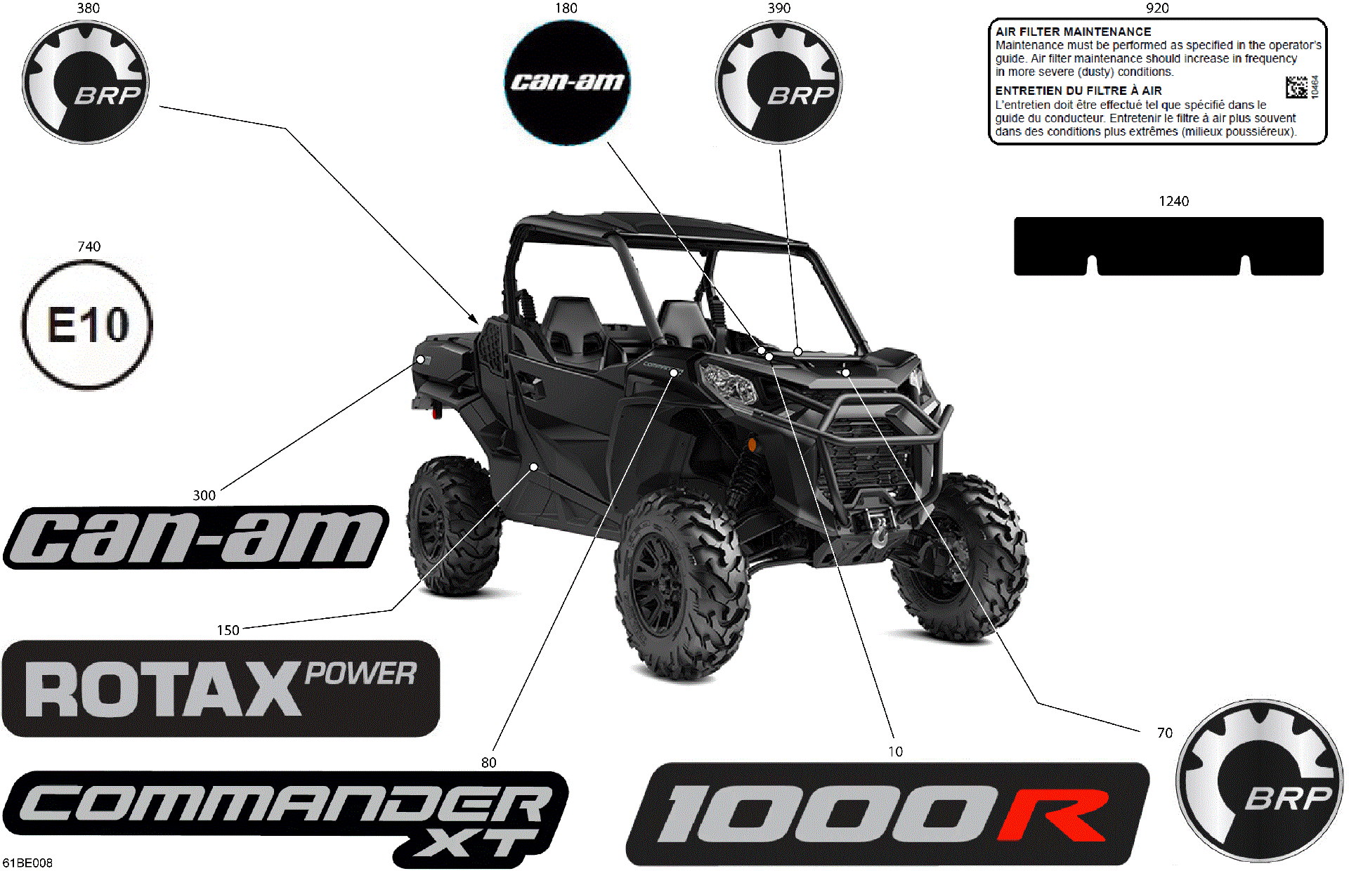 An Image of a Genuine Can-Am Parts Schematic Diagram showing the schematic - BODY - DECALS