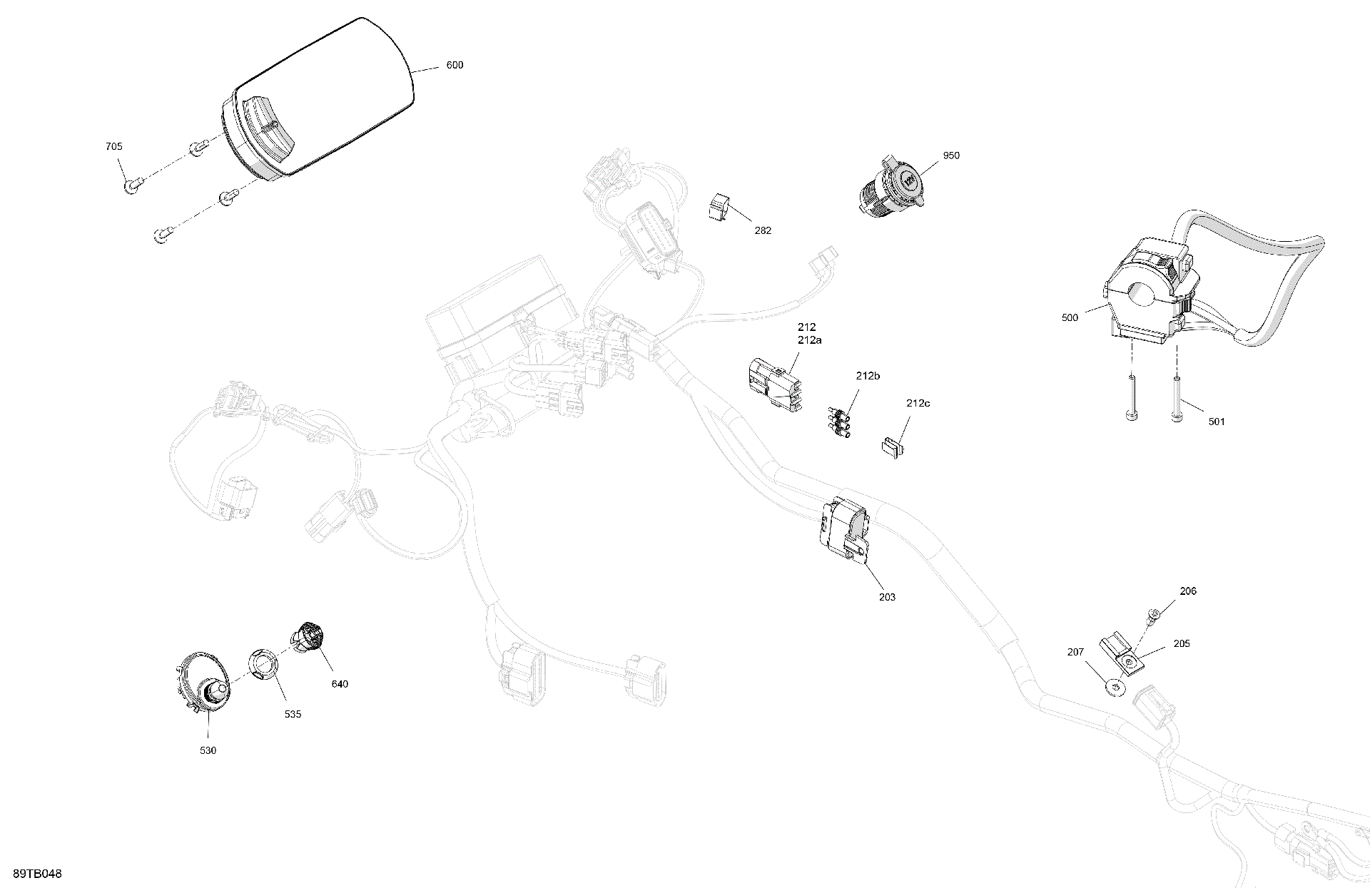 An Image of a Genuine Can-Am Parts Schematic Diagram showing the schematic - ELECTRIC - FRONT SECTION