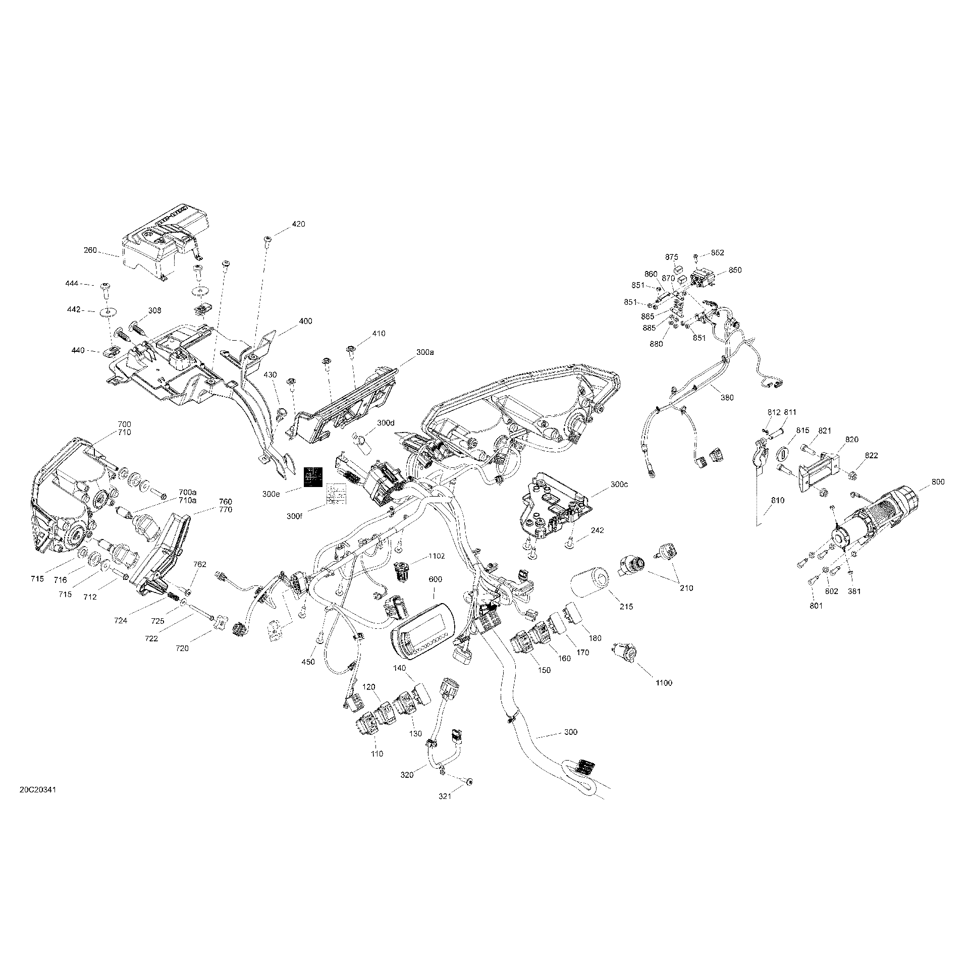An Image of a Genuine Can-Am Parts Schematic Diagram showing the schematic - ELECTRIC - SYSTEM - FRONT SECTION XT