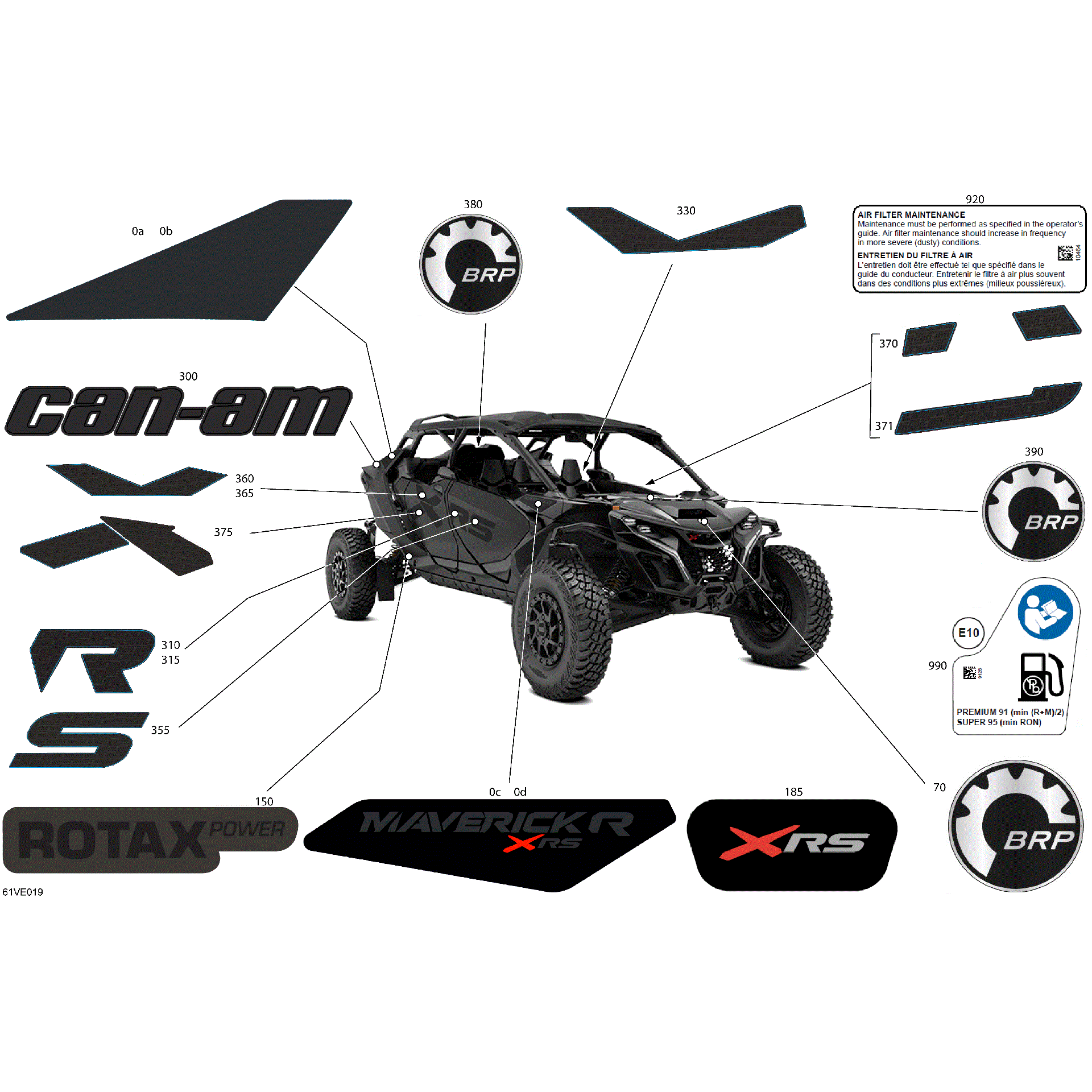 An Image of a Genuine Can-Am Parts Schematic Diagram showing the schematic - BODY - DECALS