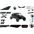 BODY - DECALS - 2025 CAN AM MAVERICK R MAX X RS - TIMELESS BLACK METALLIC - 77" WIDTH CALI