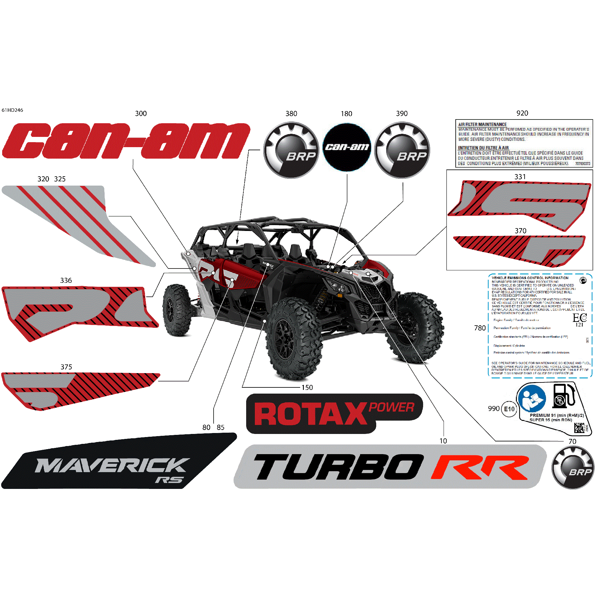 An Image of a Genuine Can-Am Parts Schematic Diagram showing the schematic - BODY - DECALS