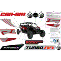 BODY - DECALS - 2024 CAN AM MAVERICK MAX TURBO RR RS 72 INCH - FIERY RED METALLIC - 72" WIDTH