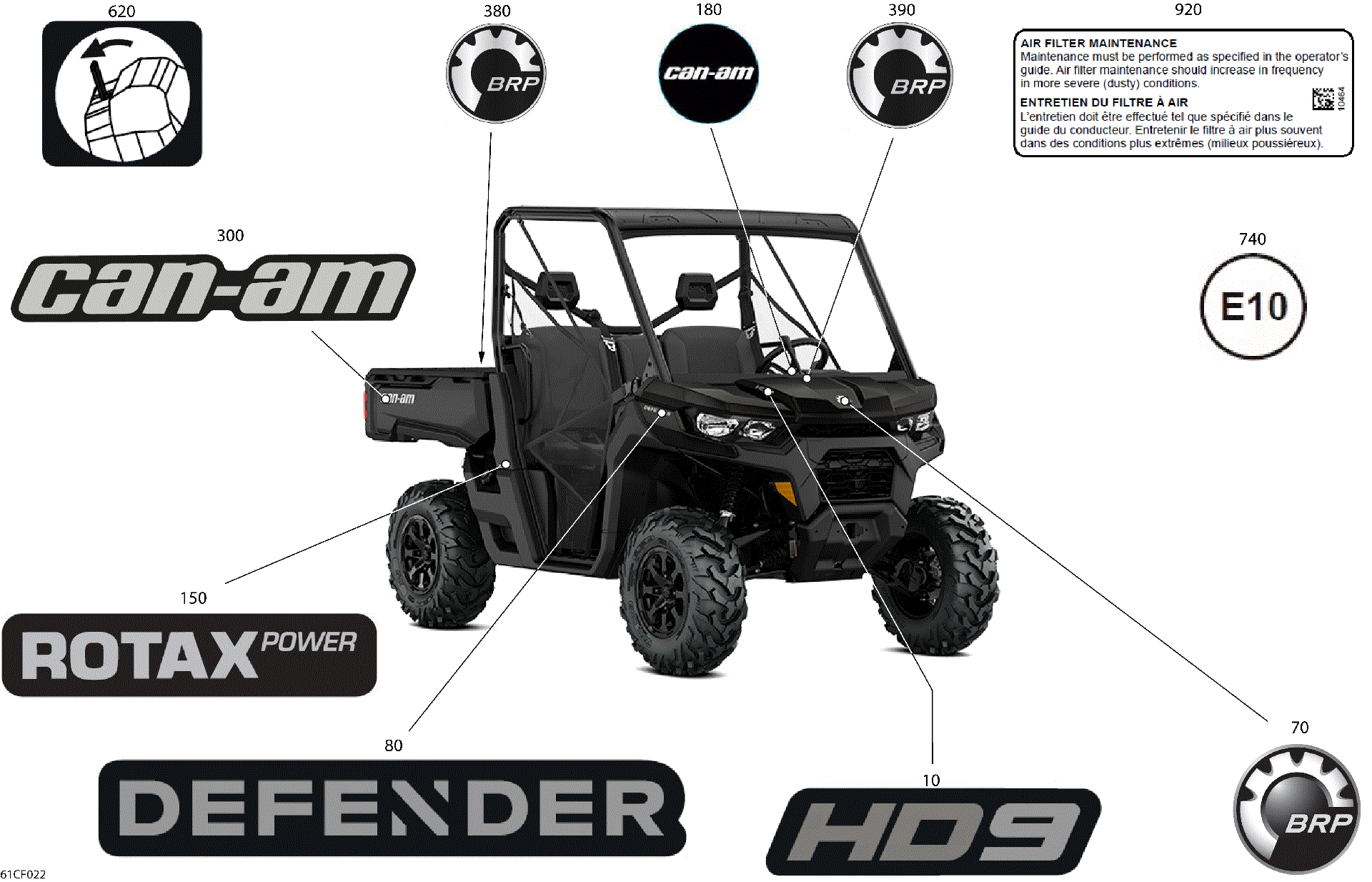 An Image of a Genuine Can-Am Parts Schematic Diagram showing the schematic - BODY - DECALS
