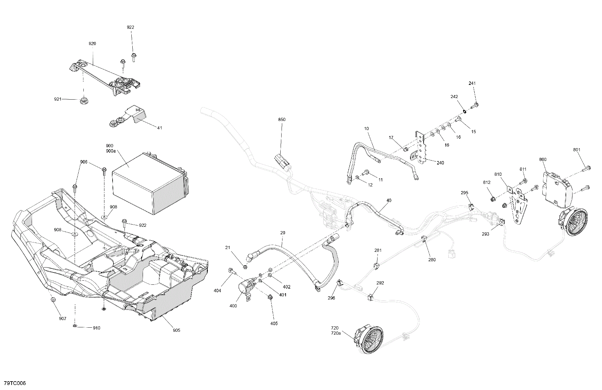 An Image of a Genuine Can-Am Parts Schematic Diagram showing the schematic - ELECTRIC - REAR SECTION