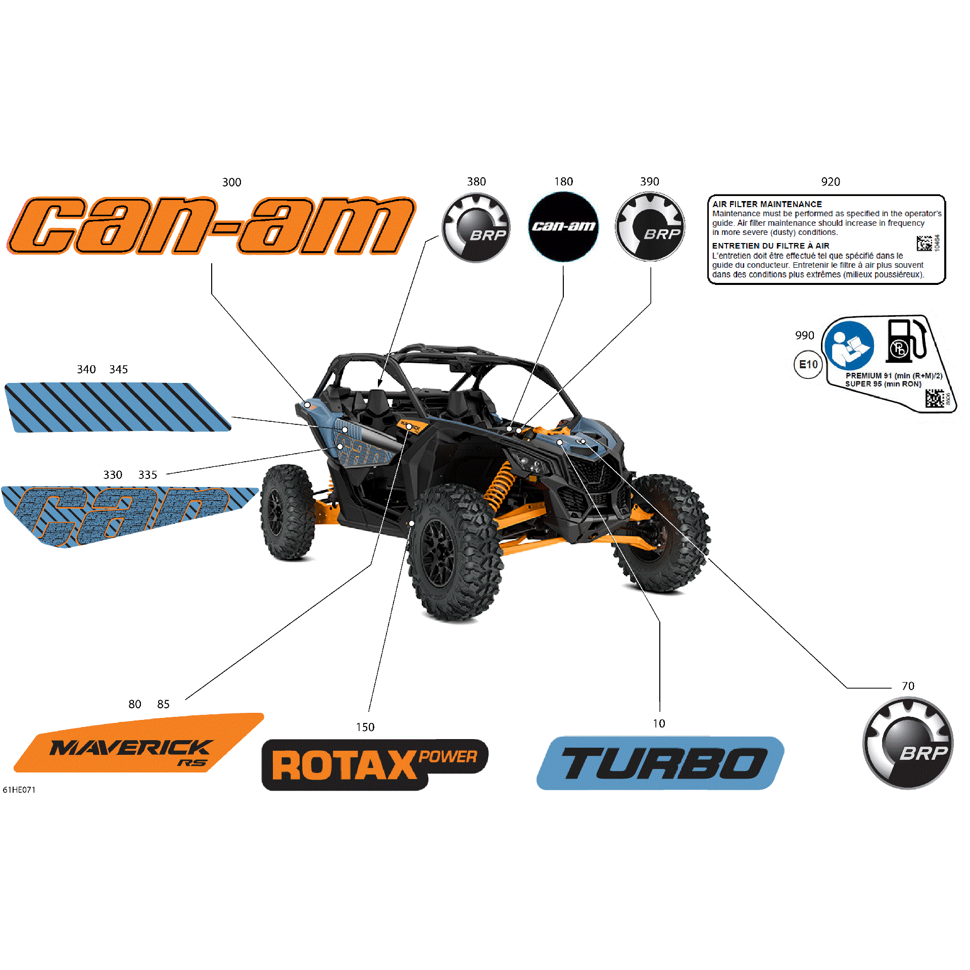 An Image of a Genuine Can-Am Parts Schematic Diagram showing the schematic - BODY - DECALS