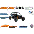 BODY - DECALS - 2025 CAN AM MAVERICK TURBO RS 72 INCH - SCANDI BLUE - 72" WIDTH CALI