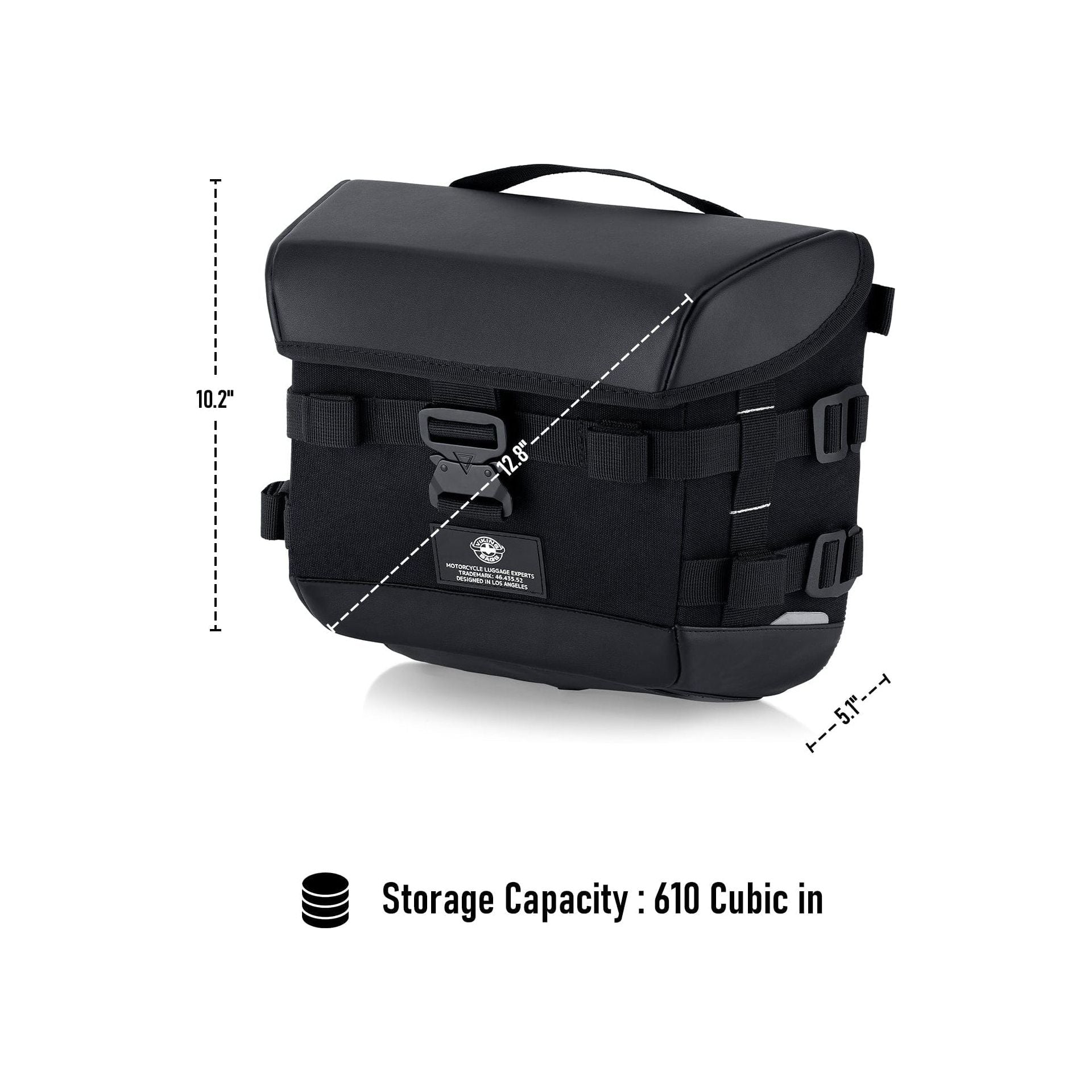 10L - Incognito Quick-Mount Small Indian Scout Bobber Twenty Solo Saddlebag (Right Only) by Viking Bags 30860 Saddlebag