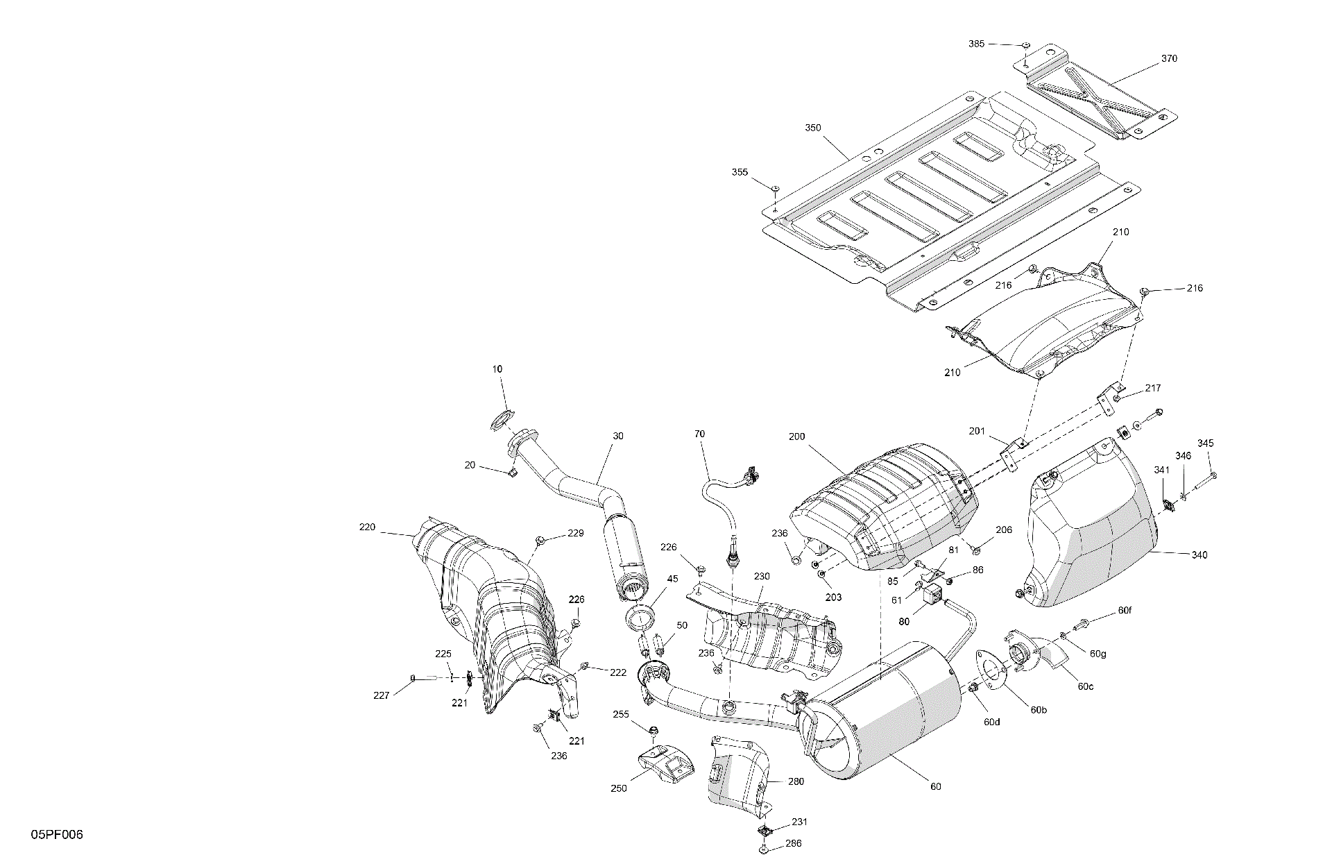 An Image of a Genuine Can-Am Parts Schematic Diagram showing the schematic - ENGINE - EXHAUST
