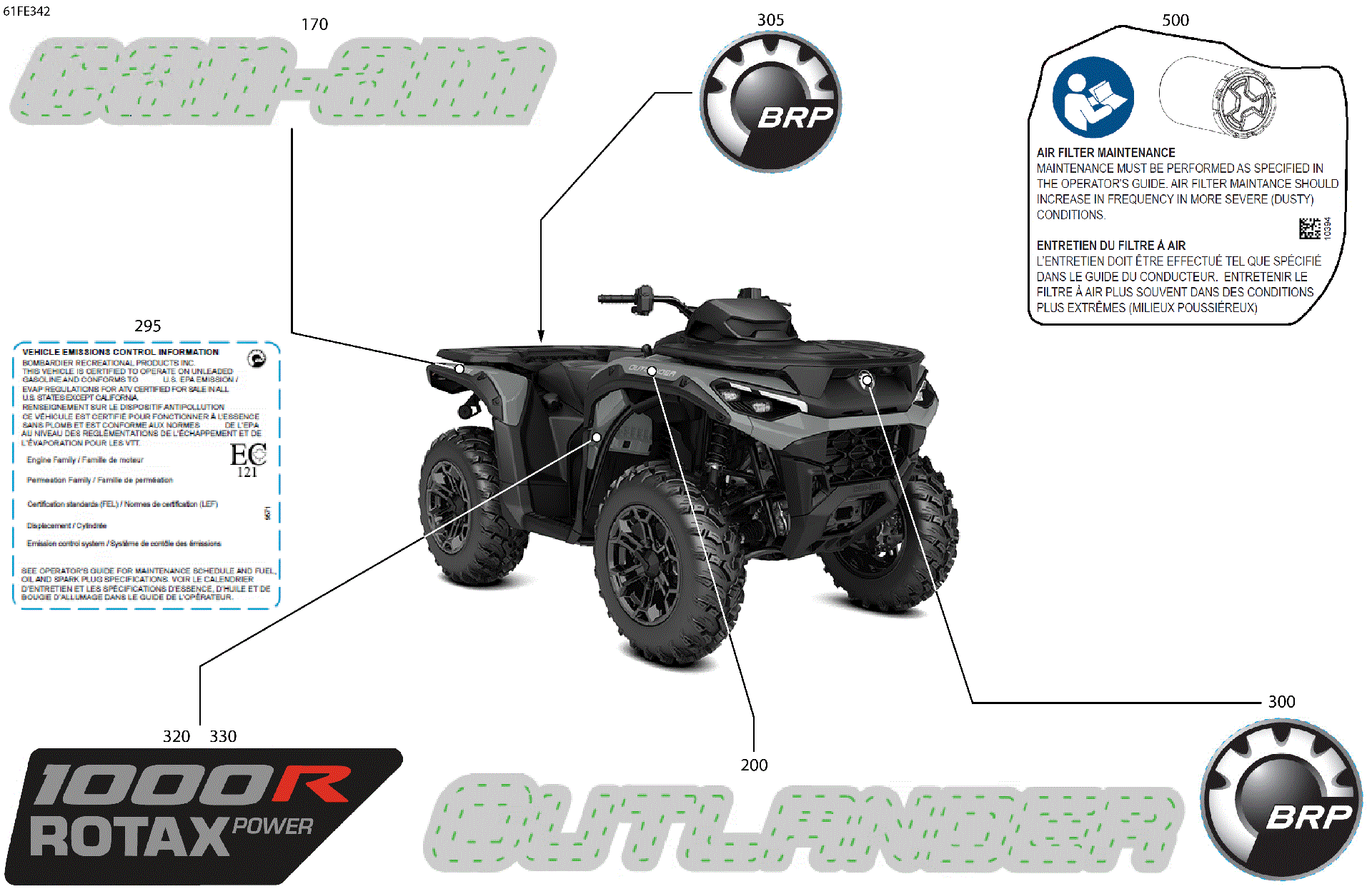 An Image of a Genuine Can-Am Parts Schematic Diagram showing the schematic - BODY - FEATURE DECALS