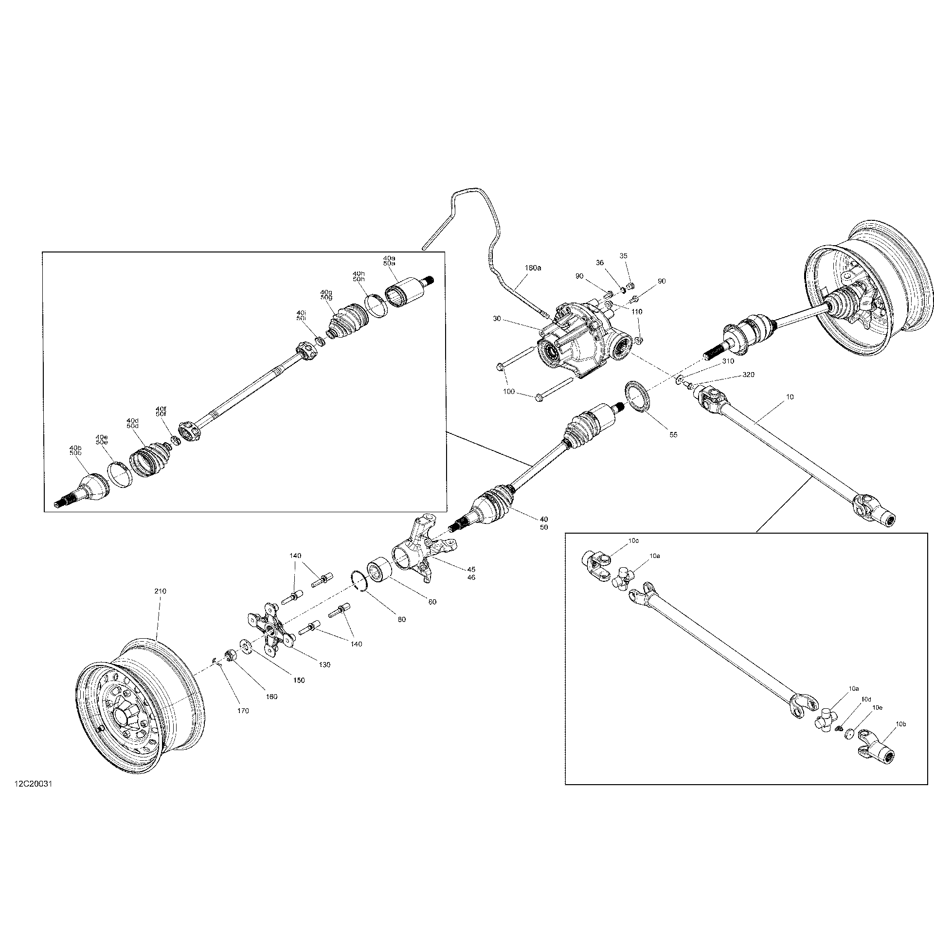 An Image of a Genuine Can-Am Parts Schematic Diagram showing the schematic - FRONT DRIVE - COMMON PARTS