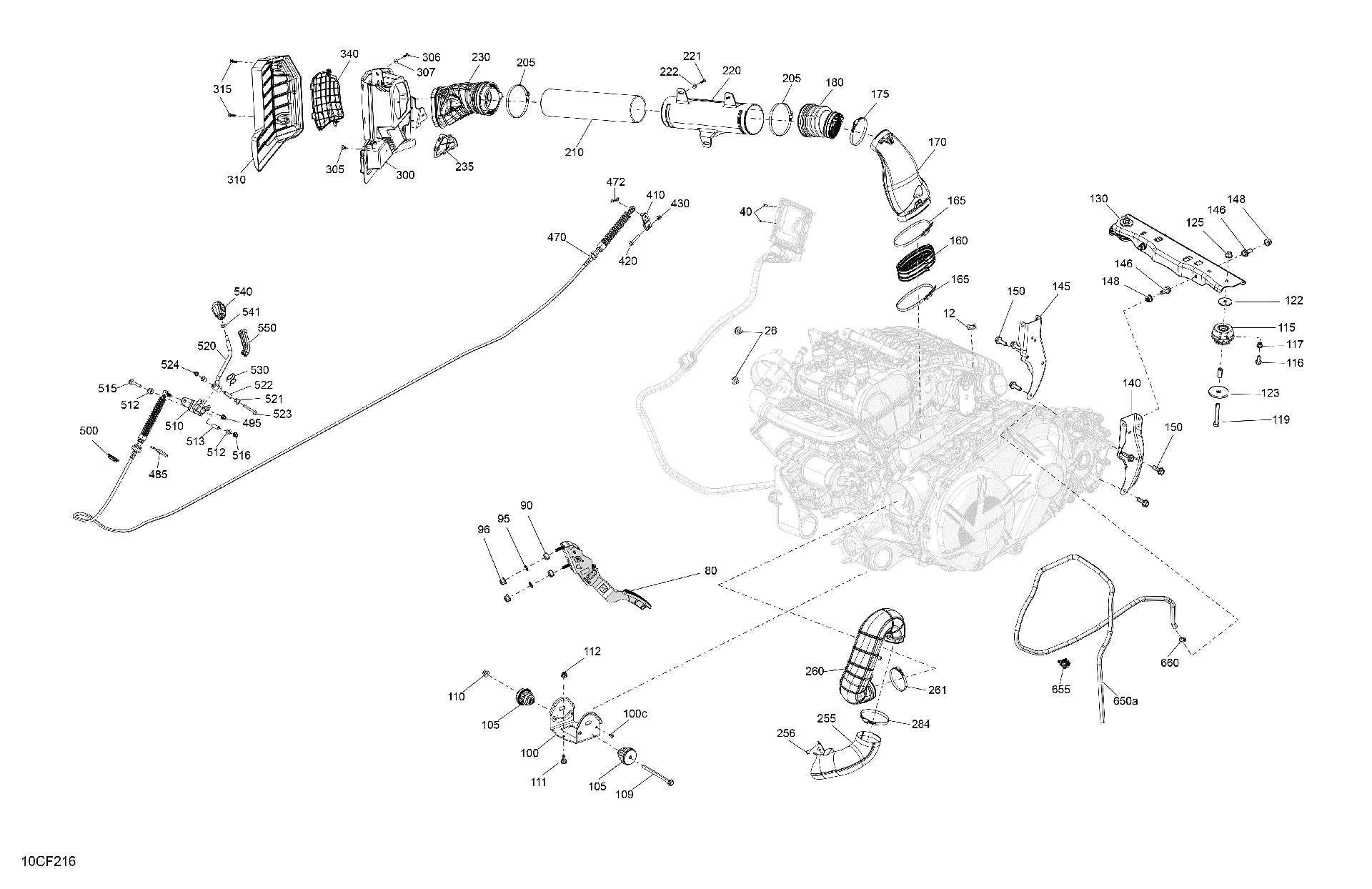 An Image of a Genuine Can-Am Parts Schematic Diagram showing the schematic - ENGINE - SYSTEM