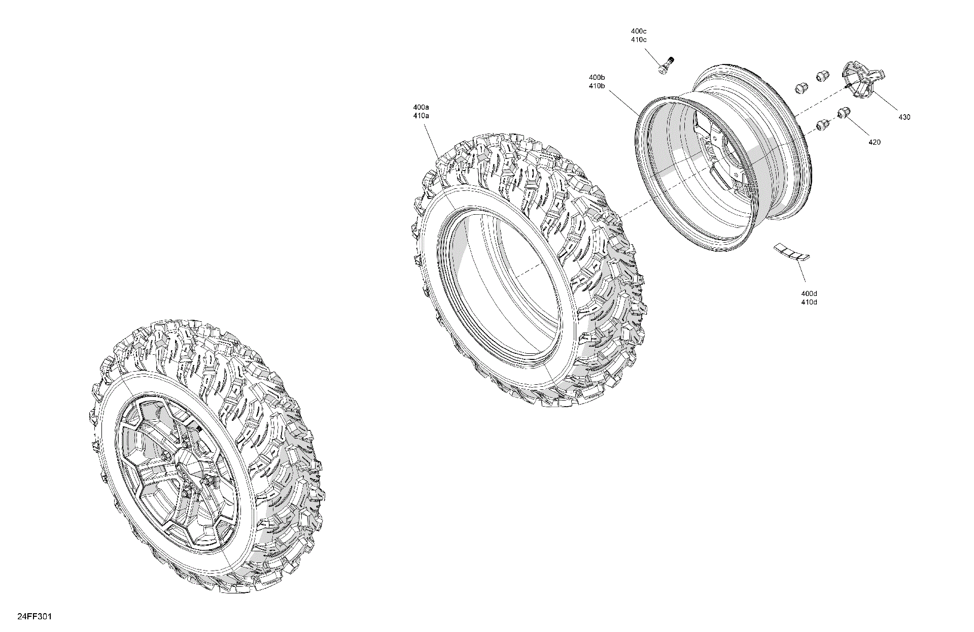 An Image of a Genuine Can-Am Parts Schematic Diagram showing the schematic - DRIVE - FRONT WHEELS