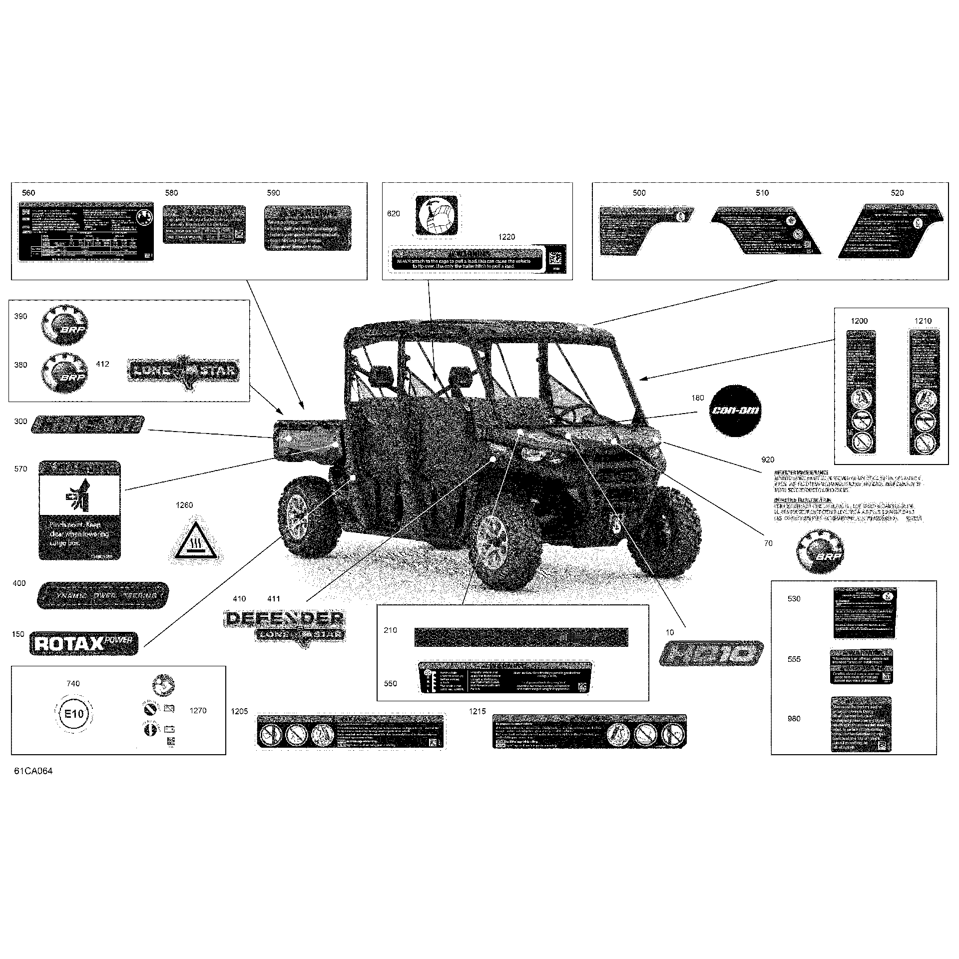 An Image of a Genuine Can-Am Parts Schematic Diagram showing the schematic - BODY - DECALS - LONE STAR EDITION