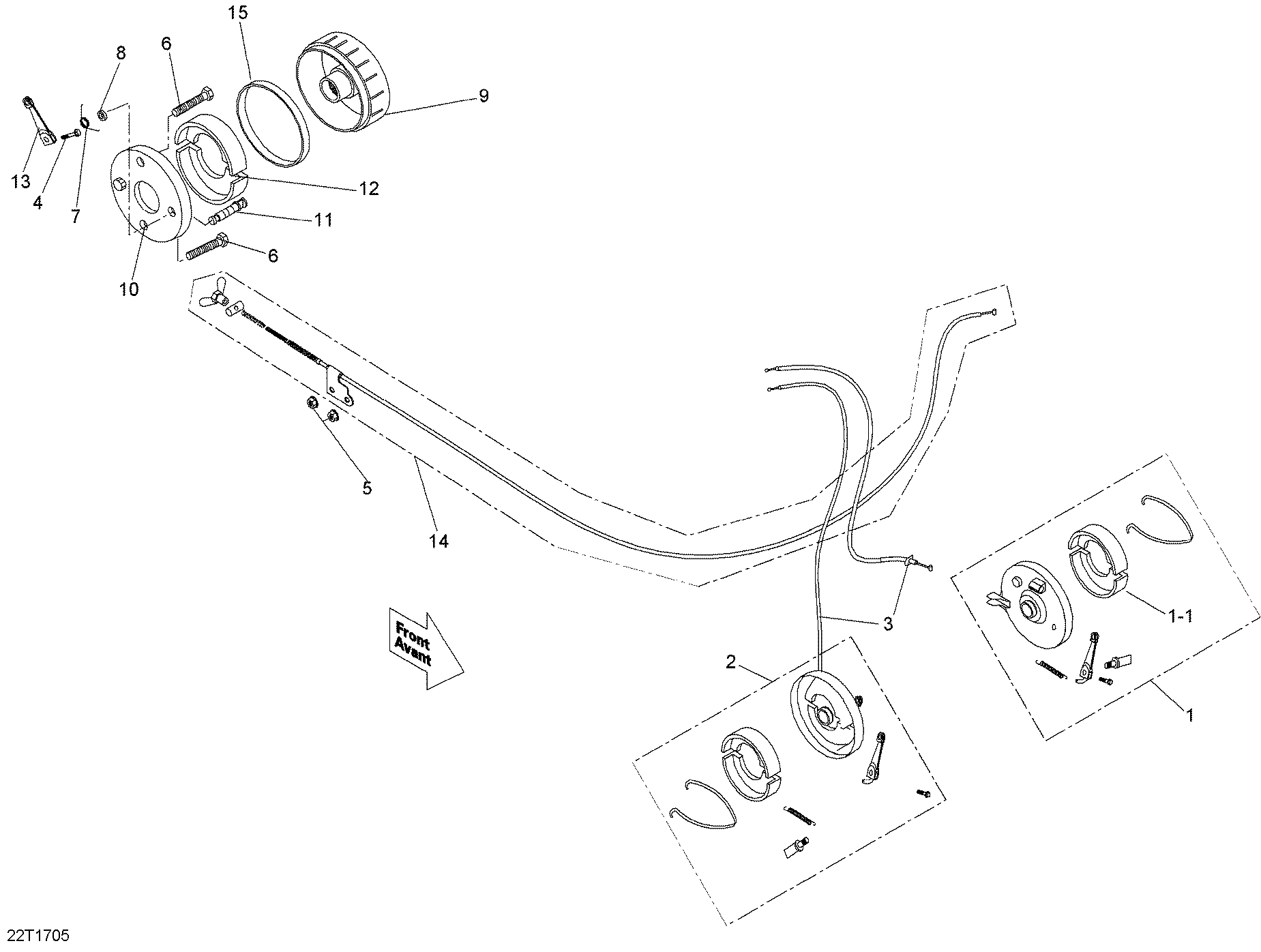An Image of a Genuine Can-Am Parts Schematic Diagram showing the schematic - BRAKES