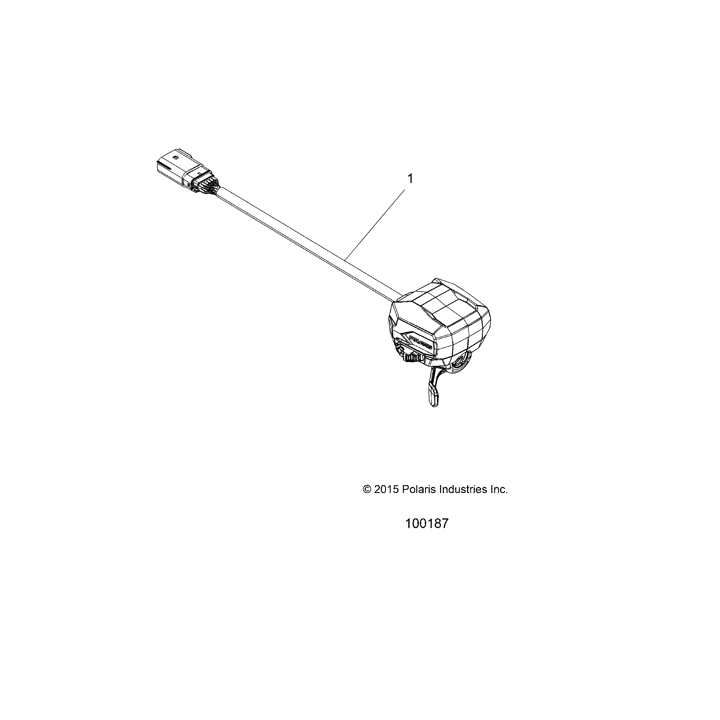An Image of a Genuine Polaris Parts Schematic Diagram showing the schematic - STEERING: CONTROLS THROTTLE ASM. - 2018 POLARIS SPORTSMAN 570 EFI UTE
