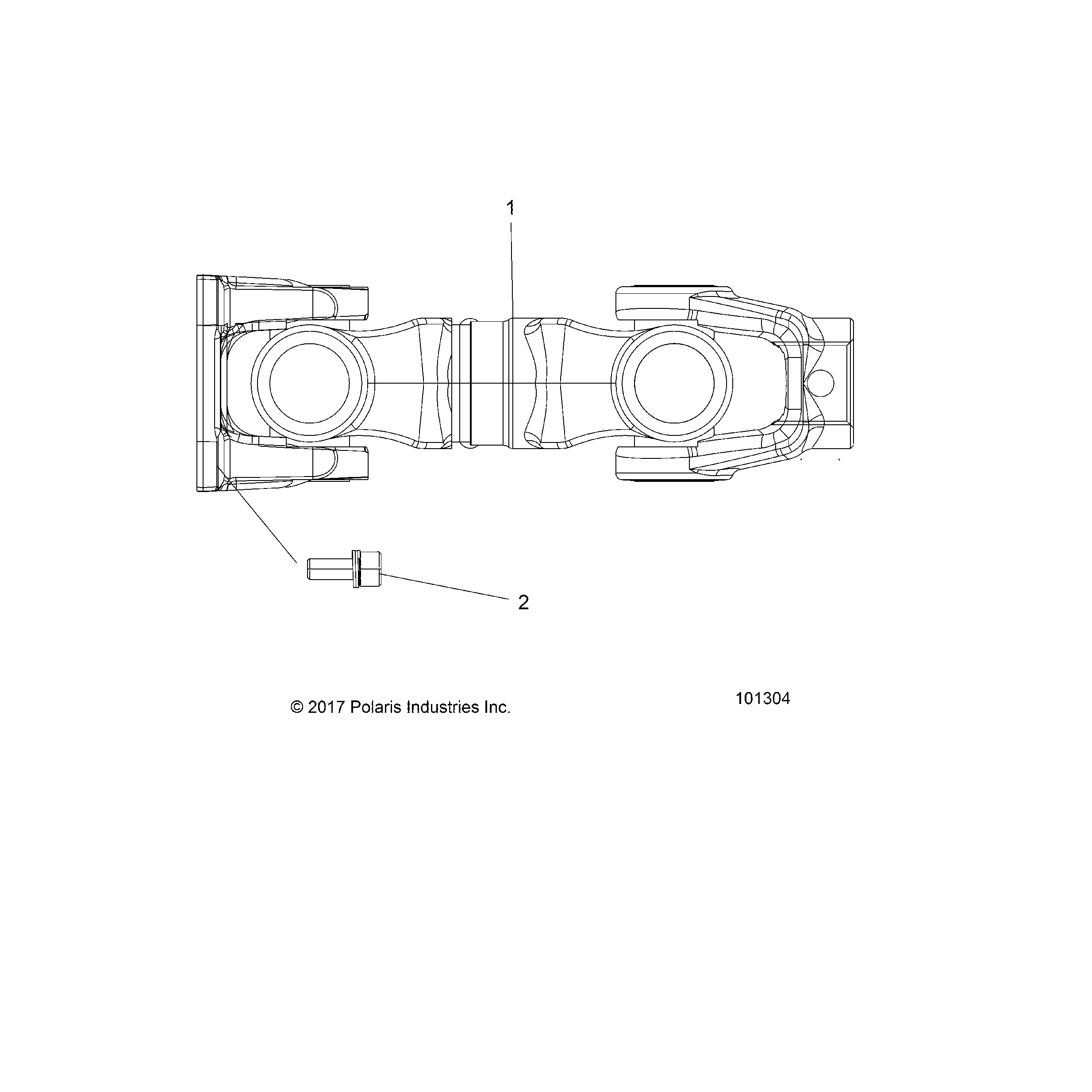 An Image of a Genuine Polaris Parts Schematic Diagram showing the schematic - DRIVE TRAIN: PROP SHAFT REAR - 2019 POLARIS SPORTSMAN XP 1000 HIGH LIFTER