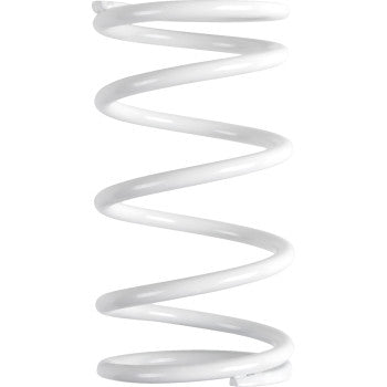 White metal coil clutch spring with even spacing and smooth finish.