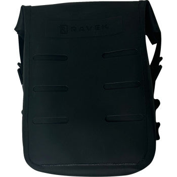 Black rectangular waterproof MOLLE pouch with zipperless design, matte finish, embossed brand logo, and horizontal slit.