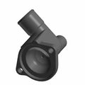 Black plastic thermostat cover with angled outlet and mounting holes for Polaris vehicles.