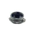 Black plastic throttle body adapter with circular opening and three mounting holes.