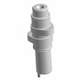 Silver metal intake camshaft with stepped cylindrical shape and smooth surface finish.