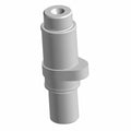 Metallic exhaust camshaft with stepped cylindrical design and mounting flange.