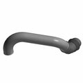 Gray molded plastic clutch duct intake tube with curved shape and ribbed connector end.