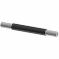 Black rubber hose with gray connectors on both ends, 10 cm length, cylindrical shape.