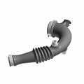 Black curved air intake duct with ribbed flexible middle section and mounting points.