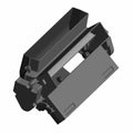Black rectangular mechanical component with angular edges and multiple mounting points, Polaris OEM part.