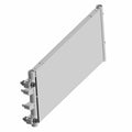 Rectangular metal oil cooler with multiple inlet and outlet fittings on one side, designed for Polaris Ranger XD 1500 models.