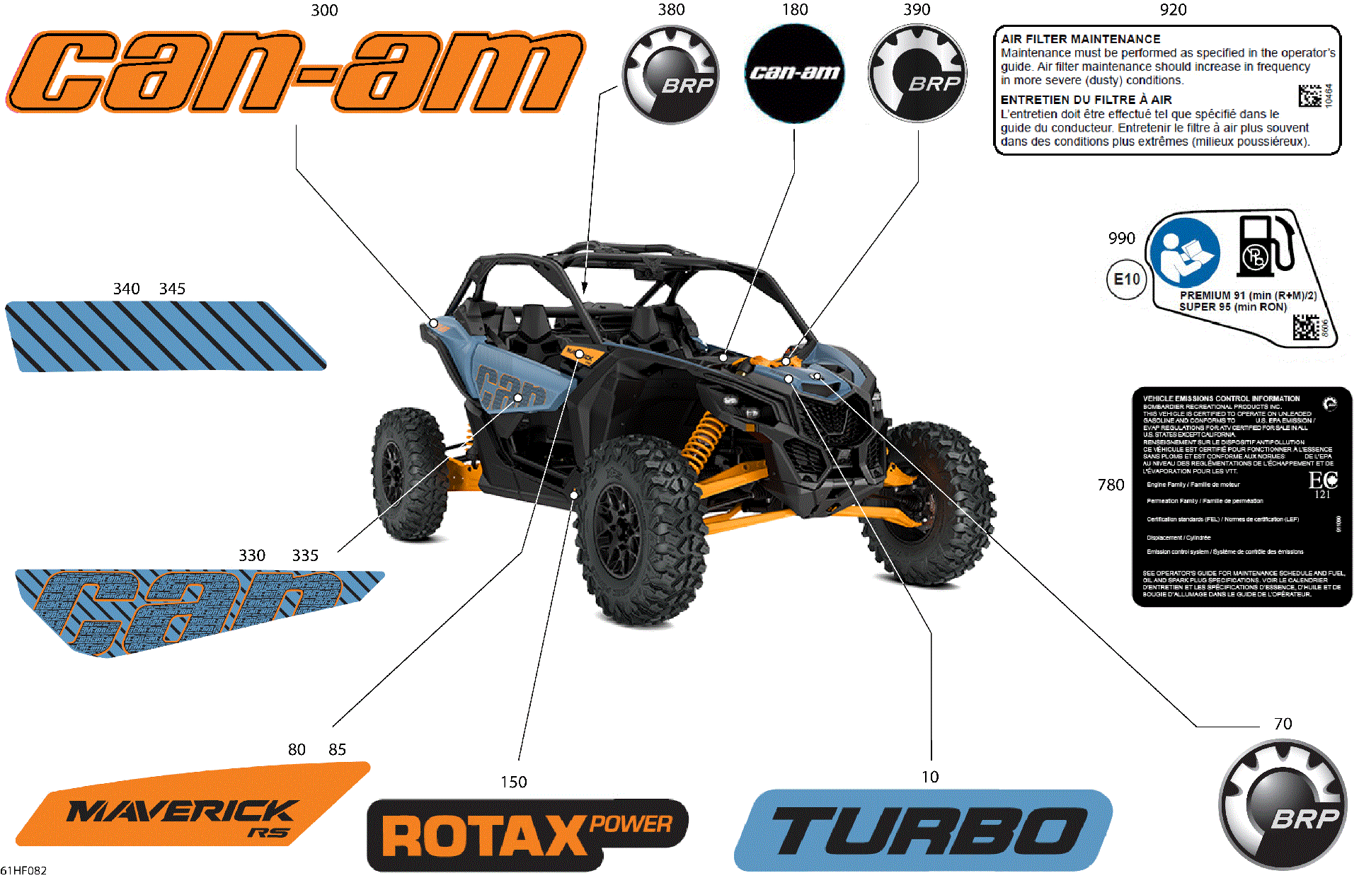 An Image of a Genuine Can-Am Parts Schematic Diagram showing the schematic - BODY - DECALS
